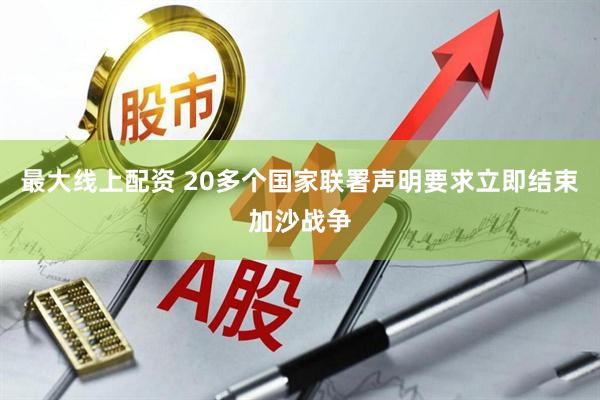 最大線上配資 20多個(gè)國家聯(lián)署聲明要求立即結(jié)束加沙戰(zhàn)爭